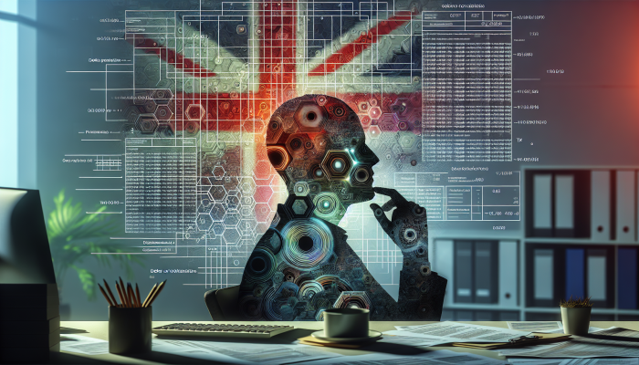 Are Debt Consolidation Fees Tax-Deductible: A Guide | DCL Individual in an office contemplating debt consolidation fees, surrounded by financial documents and the UK flag.